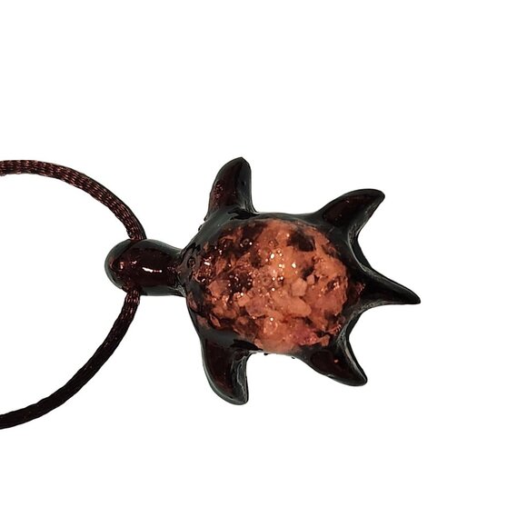 Handcrafted Resin Sea Turtle Pendant Necklace With Adjustable Cord - Picture 1 of 5